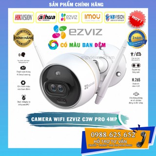 [Siêu phẩm bóng tối] Camera Wifi Có màu ban đêm Ezviz C3W Pro 4MP 2K Quad HD, AI, Báo động - Hàng chính hãng