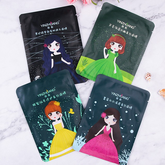 Mặt Nạ Cô Gái YINZHUANG Aloe Honey Moju Black Pearl Moisturizing Mask Dưỡng Ẩm Ngọc Trai Đen