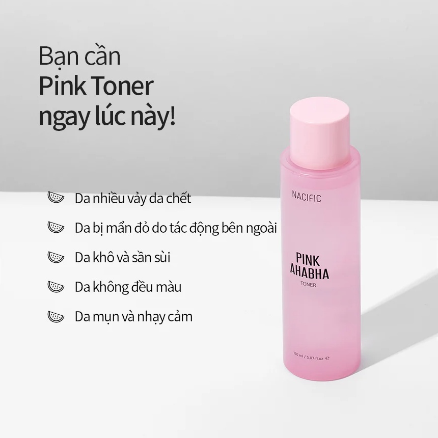 Nacific Nước hoa hồng Pink AHABHA Toner 150ml