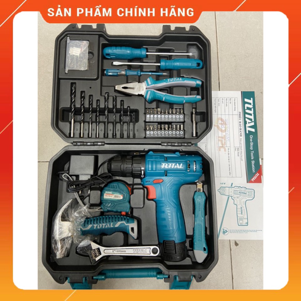 . MÁY KHOAN PIN 12V ( 81 MÓN ĐỒ NGHỀ ) TOTAL THKTHP10812