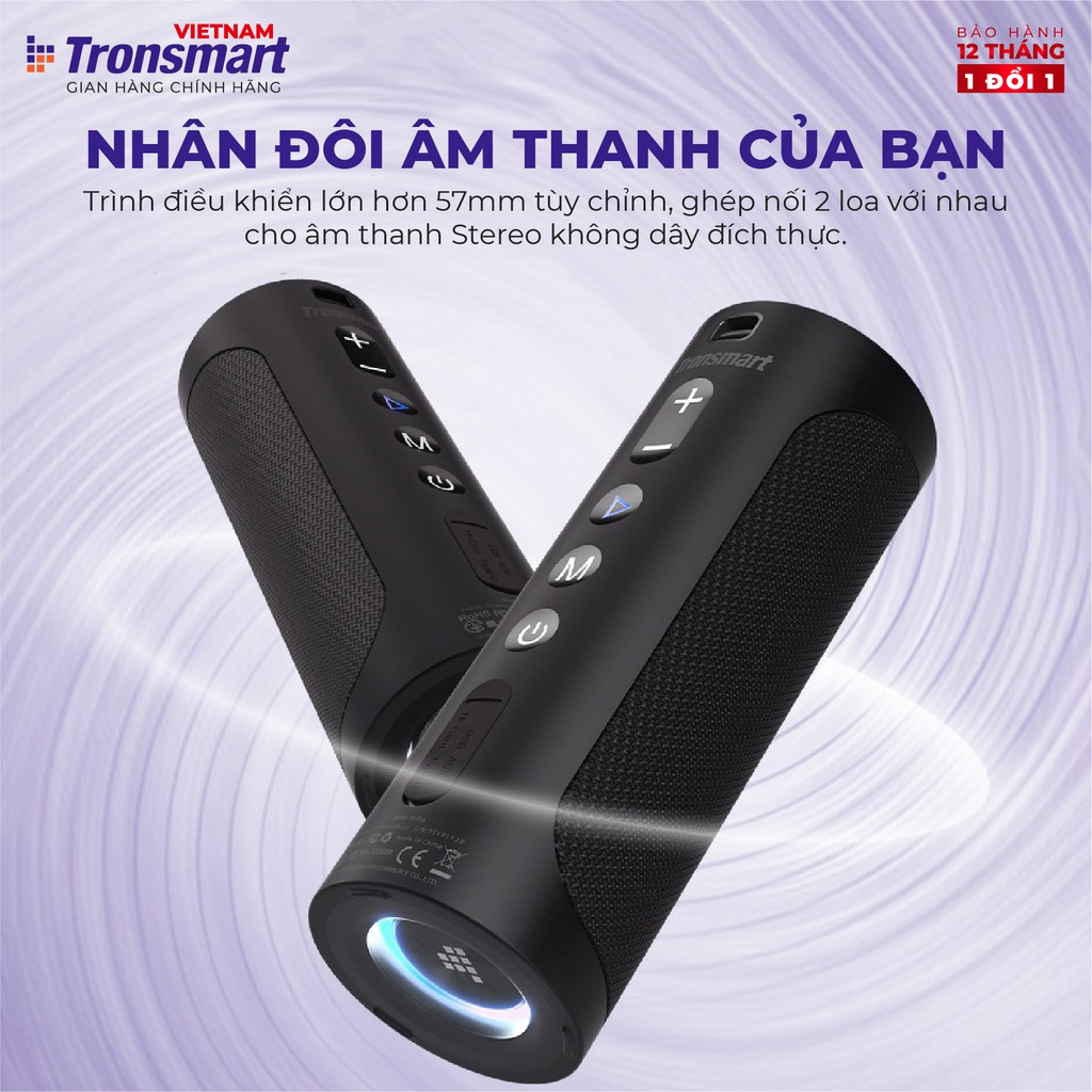 [Mã ELHACE giảm 4% đơn 300K] Loa Bluetooth Tronsmart T6 Pro 45W Chống nước IPX6 Ghép nối 2 loa - Hàng chính hãng