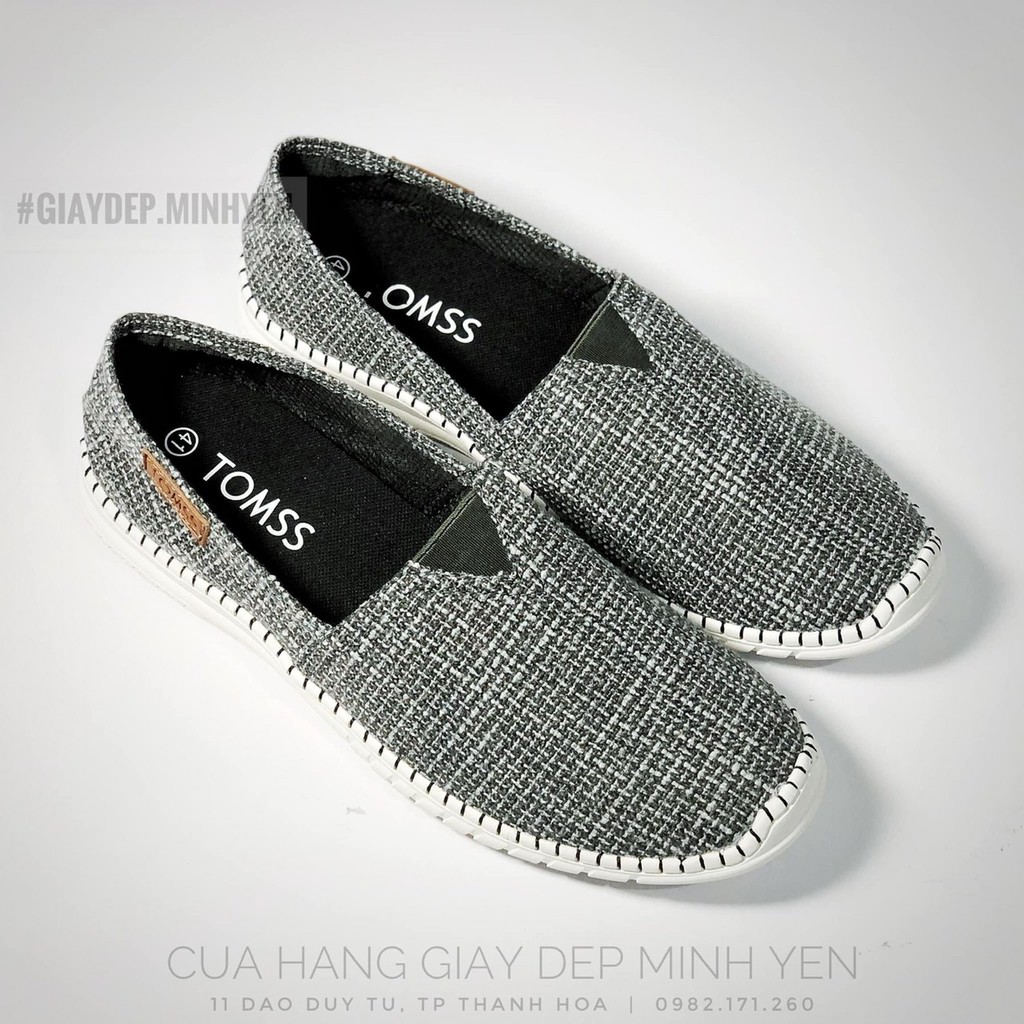 Giày Lười Vải Nam Cao Cấp - Giày Slip On Nam - Giày Tomss Nam Đế Khâu