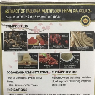 [Hàng Chuẩn] Hà thủ ô Phạm Gia gold 3+