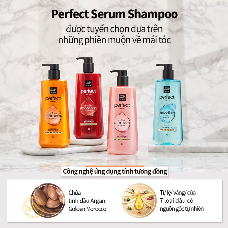 Dầu Gội Và Xả Cao Cấp Dạng Serum Giàu Dưỡng Chất Mise En Scene Perfect Serum Shampoo And Conditioner