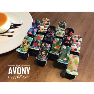 Kẹp tóc càng cua 3 răng Honey đầu tròn in hoa pb 1