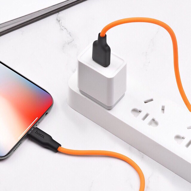 [Mã 2404EL10K giảm 10K đơn 20K] Cáp sạc 2m cho iphone chống cháy chống đứt Hoco X21 plus chính hãng