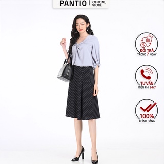 Chân váy dài chất liệu vải tuytsi dáng xòe đính cúc FJD9716 - PANTIO