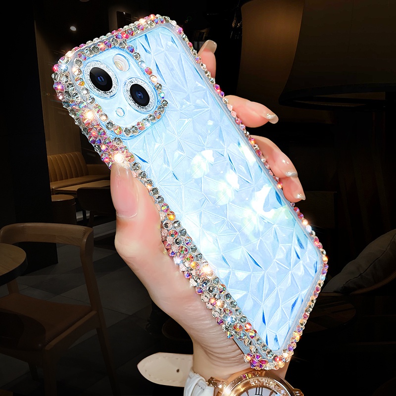 Ốp Điện Thoại TPU Mềm Trong Suốt Đính Kim Cương Sang Trọng Cho iPhone 13 12 11 Pro Max XS Max XR X 8 7 Plus
