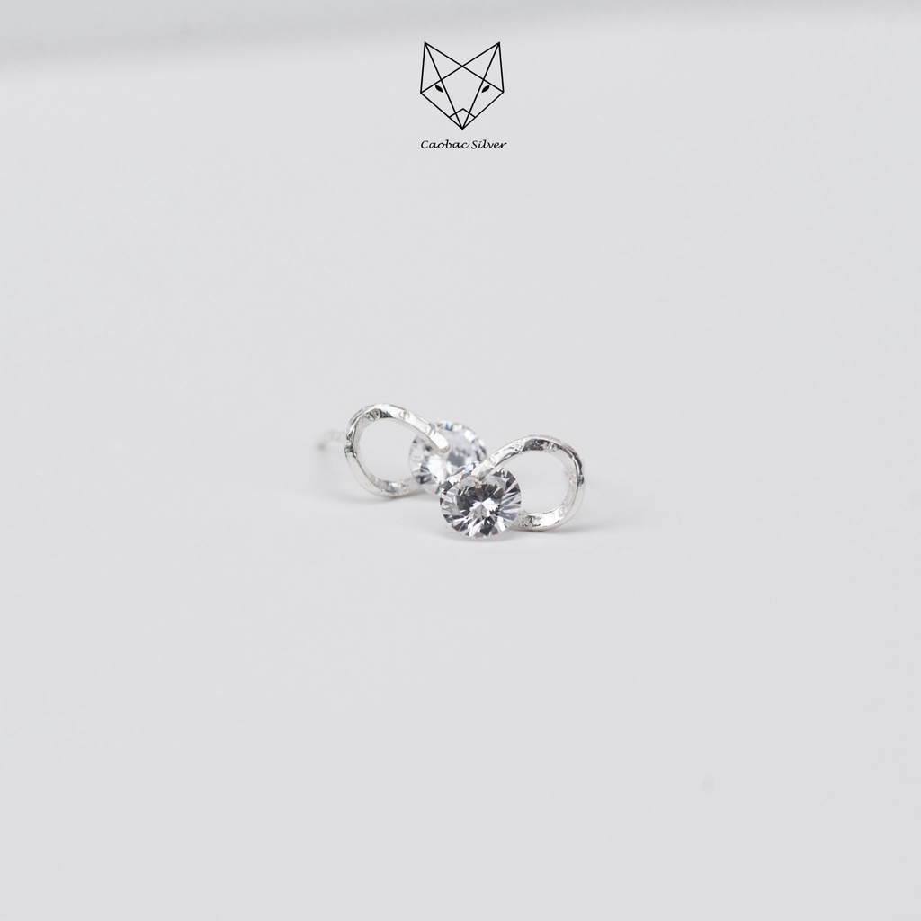 Khuyên Tai Nữ Bạc Ta CaoBac Silver Nụ Bạc Đơn Giản Sang Chảnh Hình Ổ Đá Giọt Nước Dịu Dàng Hợp Làm Quà Tặng Lịch Sự