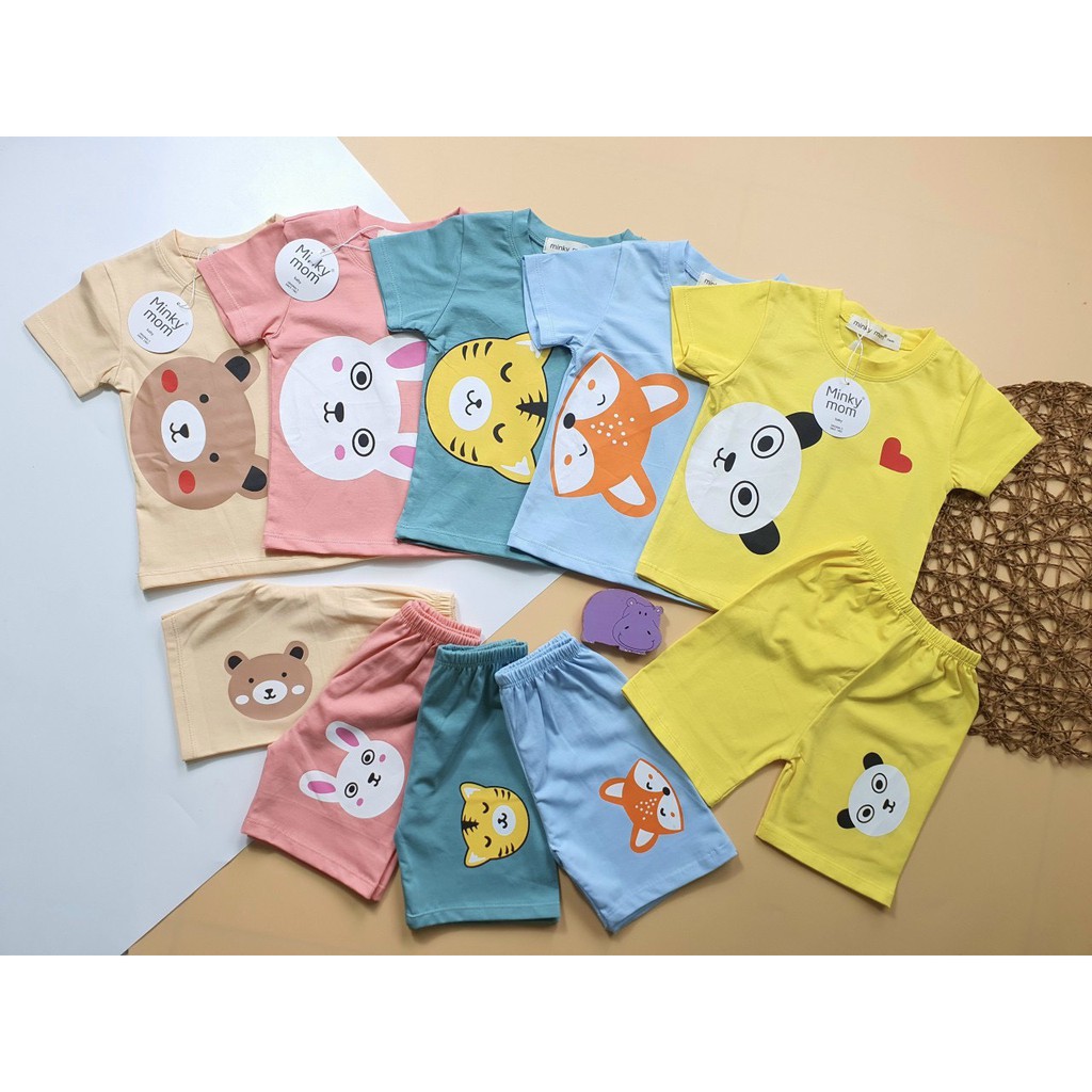 Bộ Cộc Minky Mom Hình Cotton 100% Họa Tiết Hươu Mèo Cáo Cực Xinh Cho Bé QATE248 - Unchi Store