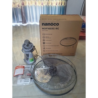 Quạt Đảo Có remote Nanoco NOF1603G-RC (Màu Xám)