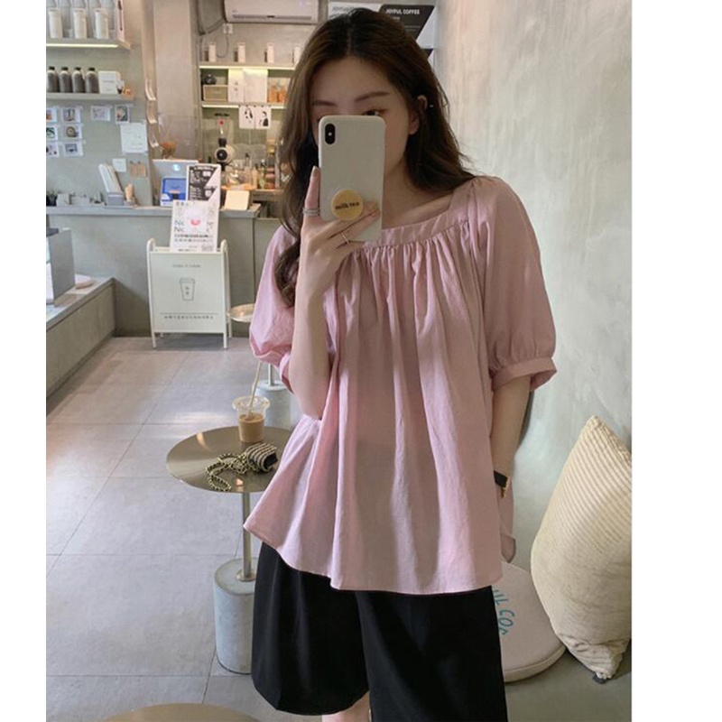 Áo Kiểu Cổ Vuông Tay Phồng Thời Trang Mùa Hè Thiết Kế Mới Phong Cách Pháp Cho Nữ 2022