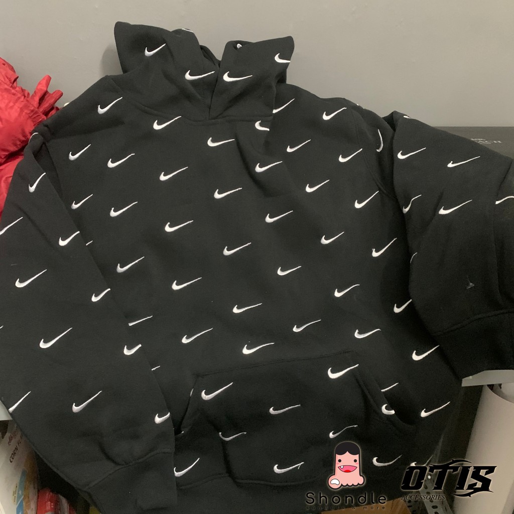 [Mã 2611THTRANG100K hoàn 10% xu đơn 99K] Áo Hoodie Nike Swoosh Thêu Full Vải Nỉ - Hàng Chuẩn Đẹp