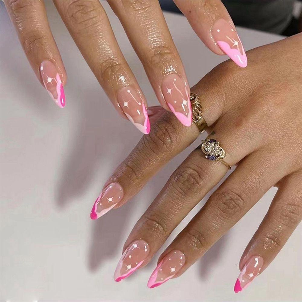 Bộ 24 Móng Tay Giả Che Phủ Toàn Diện Tháo Rời Được Kiểu Pháp