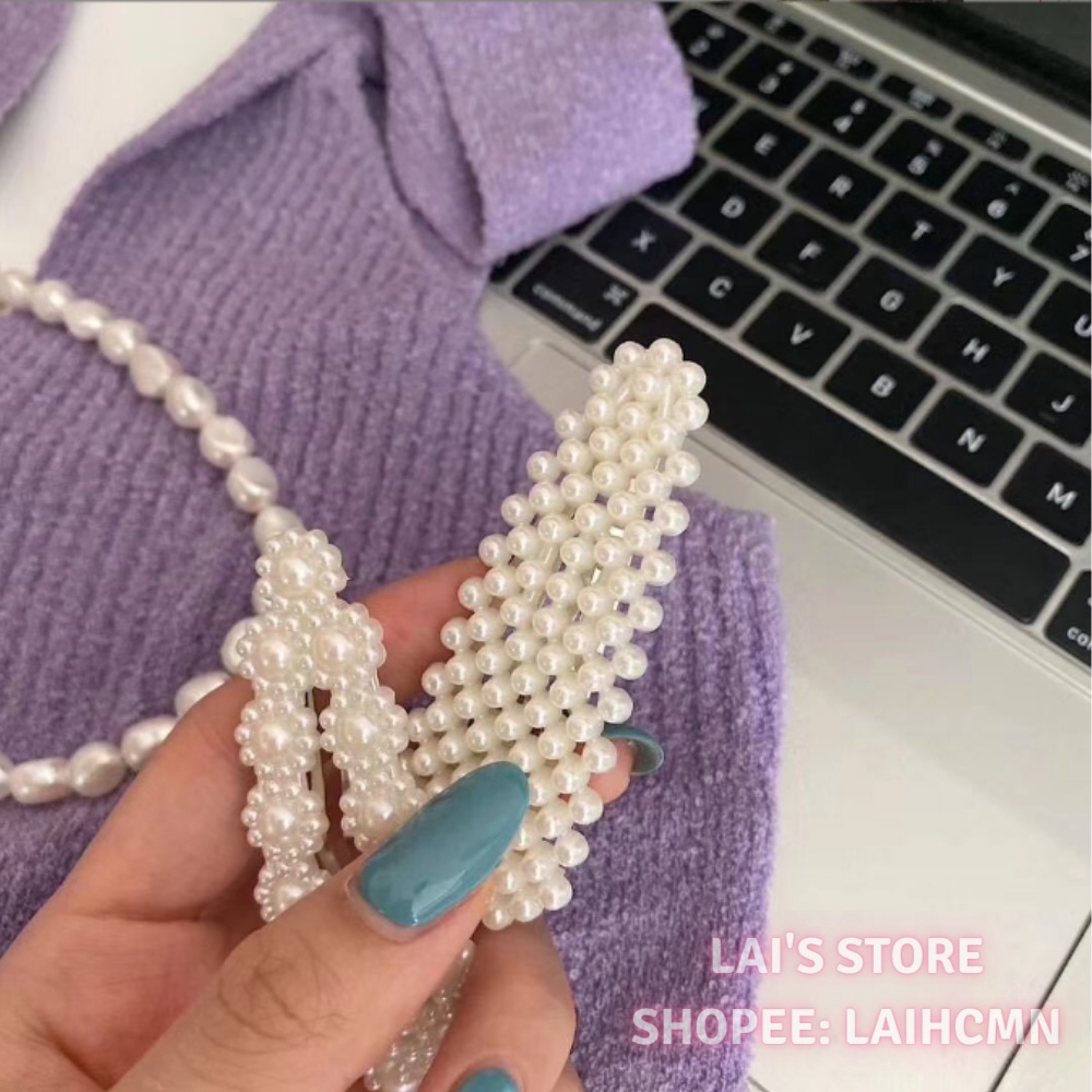 Kẹp Tóc Mái Ngọc Trai Cặp Bấm Mái Nữ Đẹp Vintage Hàn Quốc Cute Dễ Thương Xinh Xắn Hot Trend 2022 - LAI'S STORE