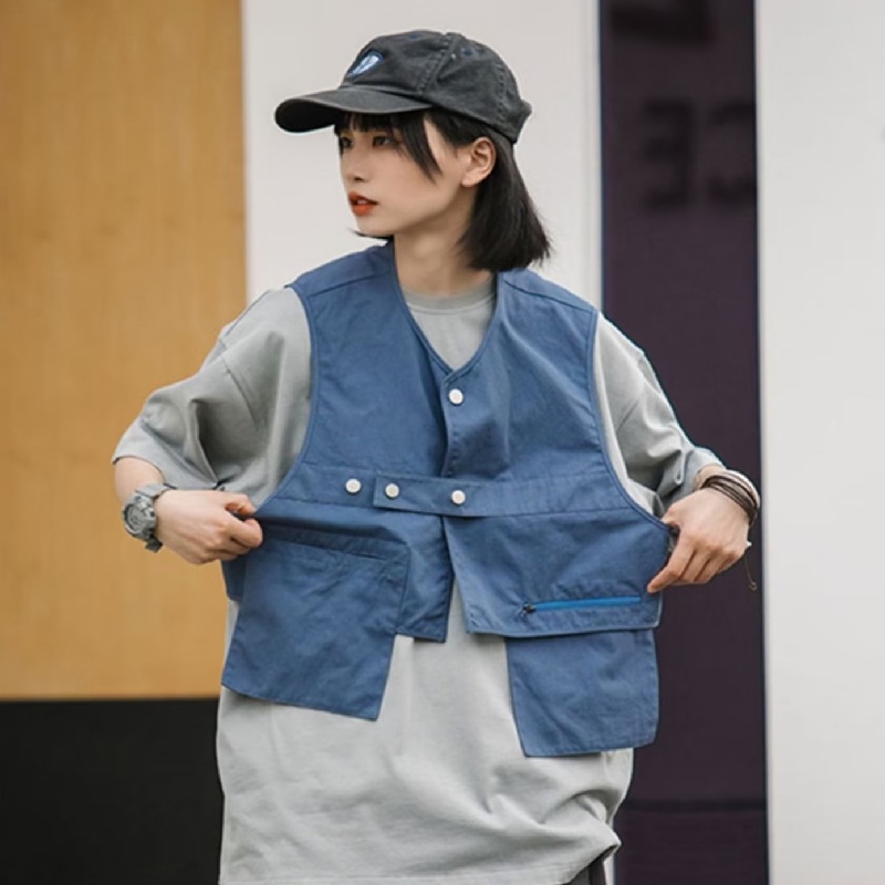 Áo Ba Lỗ Dáng Rộng Cỡ Lớn Thoải Mái Phong Cách Hip Hop Đường Phố Hàn Quốc Thời Trang Mùa Hè Cho Nam Và Nữ M-2XL