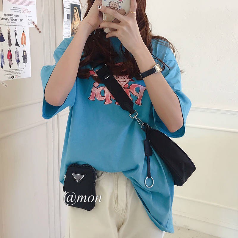 200860 TÚI CHÉO DÙ + TÚI BÉ - ĐEN - SIZE 16*26CM | BigBuy360 - bigbuy360.vn