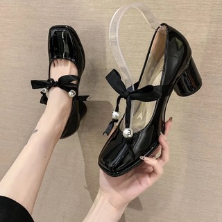 Giày búp bê lolita da bóng thắt nơ phong cách đáng yêu hàng Quảng Châu bền đẹp