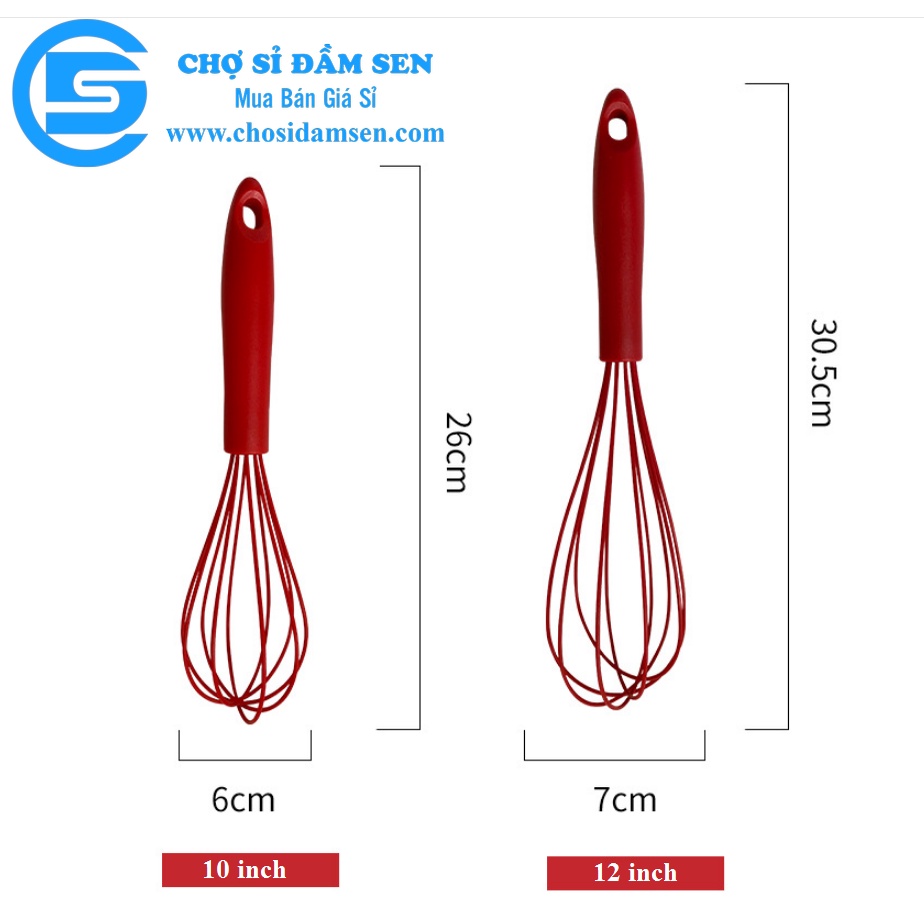 Cây phới lồng tròn đánh trứng, khuấy trộn bột, đánh bông kem bơ bằng silicon. Dụng cụ đánh trứng cầm tay