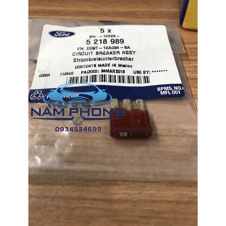 Cầu chì Ranger Everest 5 AMP 3 chân - DG9T14A094NA / DG9Z14526N