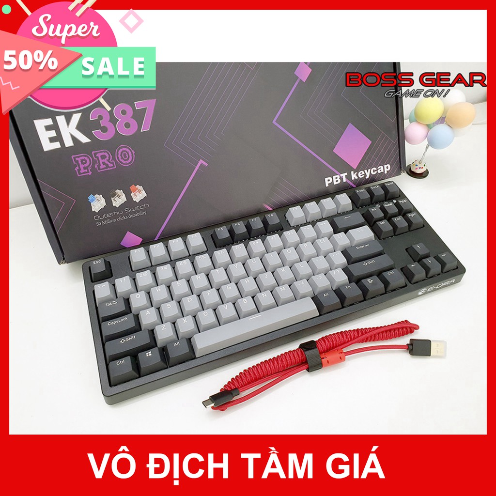 Bàn phím cơ Gaming E-DRA EK387 PRO - Bàn phím cơ TKL hot nhất 2020 - Cam kết chính hãng - Bảo hành 24 tháng