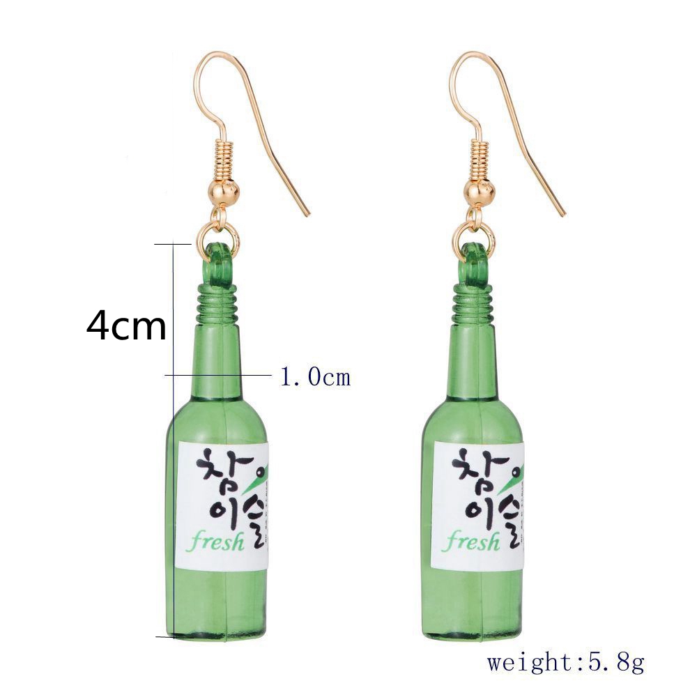 1Pair Creative Party Korean Fashion Drop Dangle Wine Bottle Earrings