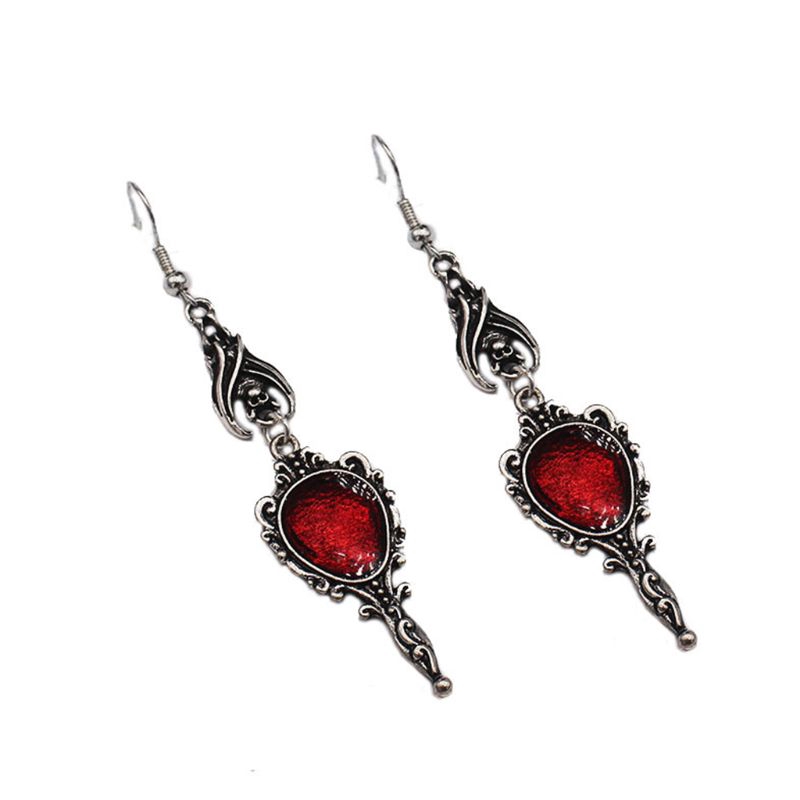 Bông Tai Dáng Dài Chất Liệu Bạc Hình Dơi Phong Cách Gothic