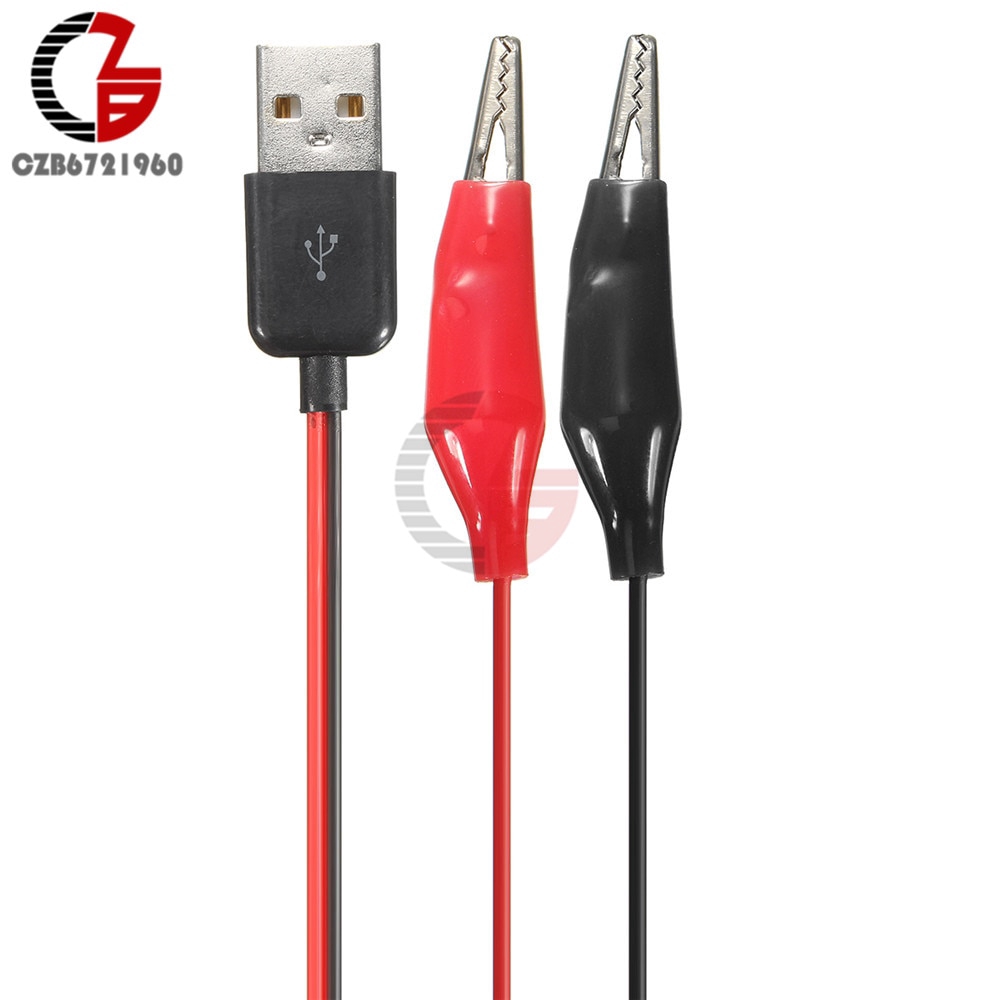 Dây thử điện có đầu kẹp cá sấu với đầu cắm USB 60cm