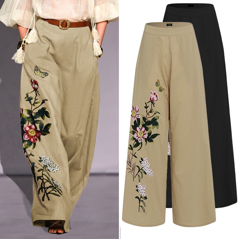 Quần Dài VONDA Ống Rộng Lưng Thun Thêu Hoa Thời Trang Nữ | BigBuy360 - bigbuy360.vn