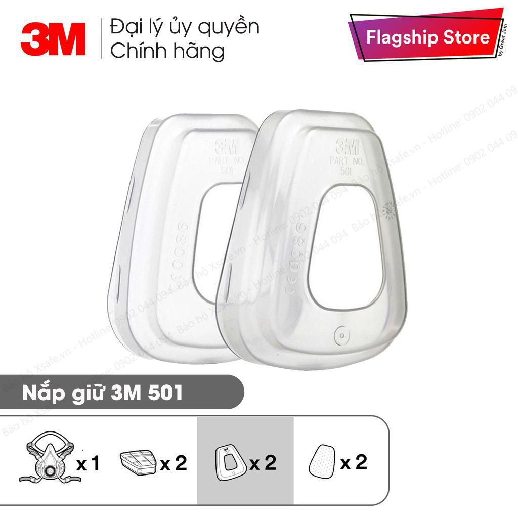 Bộ mặt nạ phòng độc 3M 7502-6001-5N11-501 7 món, lọc bụi, dùng phun sơn, chống hóa chất - chính hãng - xsafe