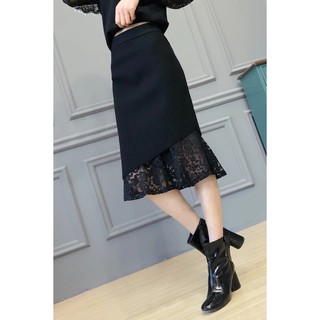 chân váy chéo lót ren đuôi cá