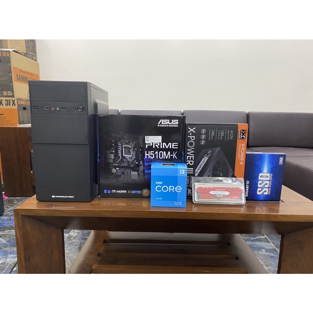 Bộ máy tính PC văn phòng, học tập, làm việc online H510 + i310105 + 8gb ram GIÁ SIÊU SỐC Mới 100% bh 3 năm