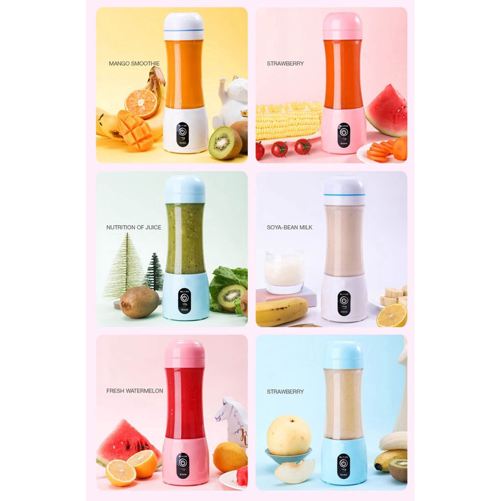 Máy xay sinh tố 400ml rechargeable portable juicer blender 6 blade smoothie squeezer blender Mini Juice Cup ♥