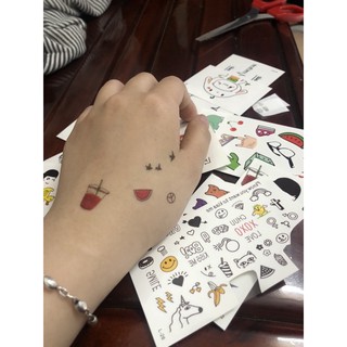 Set 2 tấm hình xăm dán cute