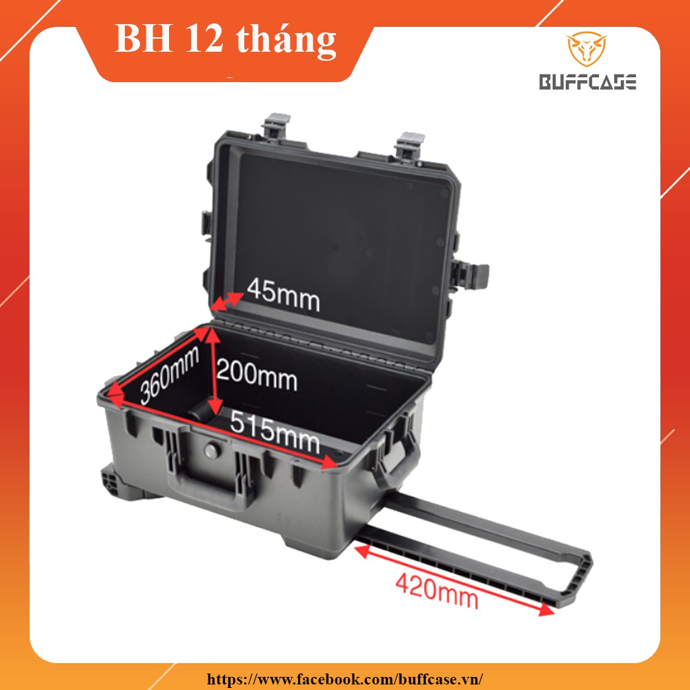 4258 - Thùng vali chống sốc chống nước cho camera, máy ảnh, máy quay phim có bánh xe