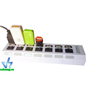 Hub chia 7 cổng usb có công tấc