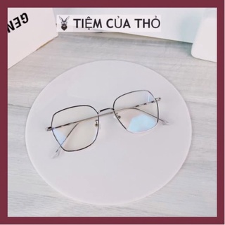 Gọng kính cận nữ, form lục giác hợp kim siêu nhẹ Tiệm của thỏ 8899 full màu
