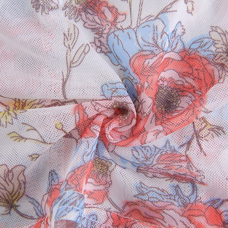 Áo Tank Top Cổ Vuông In Họa Tiết Hoa Thắt Nơ Xinh Xắn Thời Trang Cho Nữ