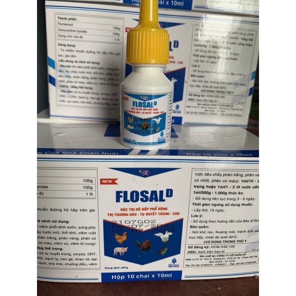 combo 5 lọ FLOSAL 10ml - dùng tốt cho gà chọi, gà tre, gà nòi, chim cảnh