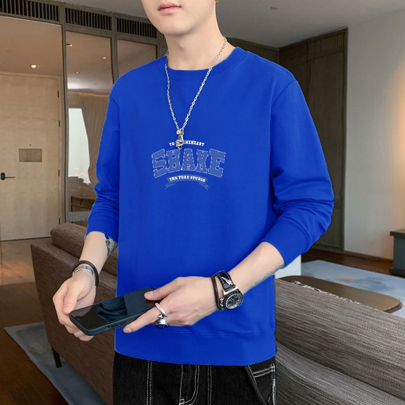 Áo Nỉ Dài Tay Cổ Tròn Dáng Rộng Thiết Kế Giản Dị Thời Trang Dành Cho Nam