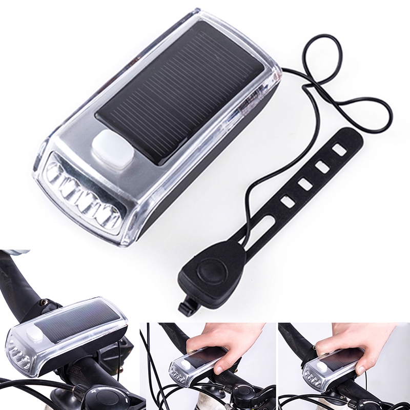 Đèn Pha Xe Đạp 4 Bóng Led Năng Lượng Mặt Trời