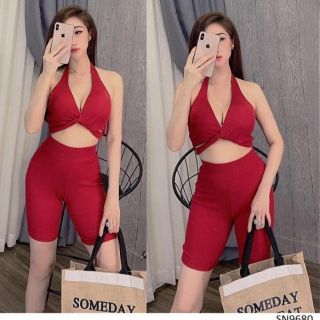 Sét quần ngắn áo hở eo sexy