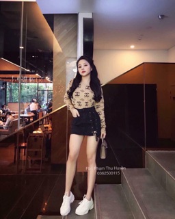 Chân váy đan dây bên u