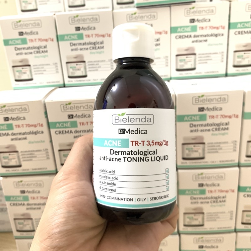 Toner Bielenda Dr Medica Anti-acne Dermatological Toning Liquid làm sạch sâu, dịu da, giảm mụn, kiềm dầu nhờn 250ml