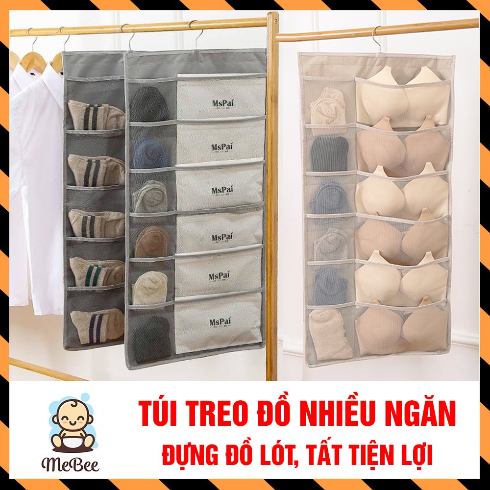 Túi đựng đồ lót, tất 30 ngăn có móc treo 2 mặt