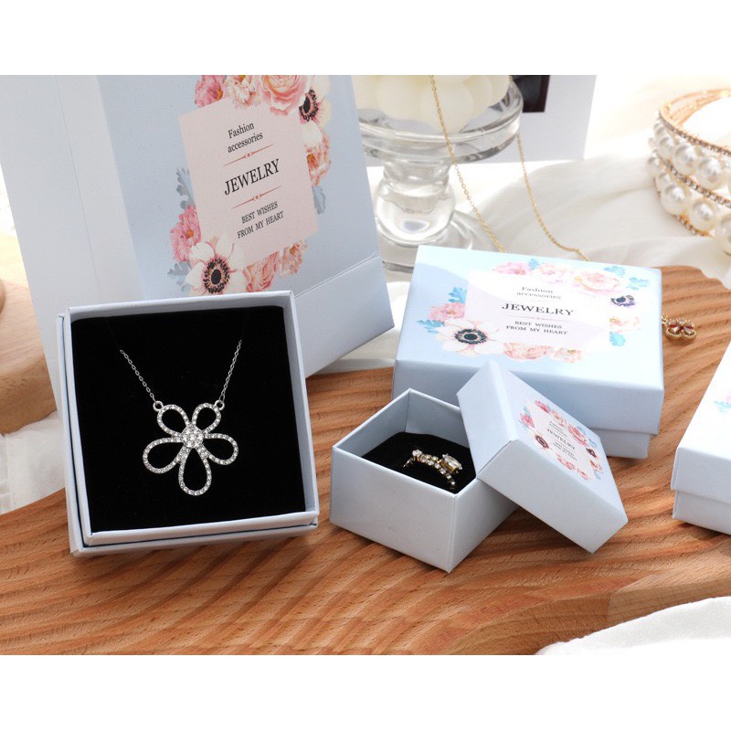 Hộp quà tặng hộp trang sức Màu xanh khung hoa lá nhiều màu sắc chất liệu cao cấp | BigBuy360 - bigbuy360.vn