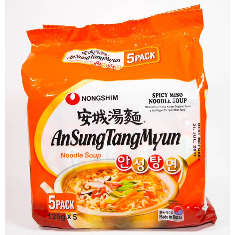 ( Bán sỉ ) Lốc 5 gói Mì Ansungtangmyun vị Miso Cay 125gr