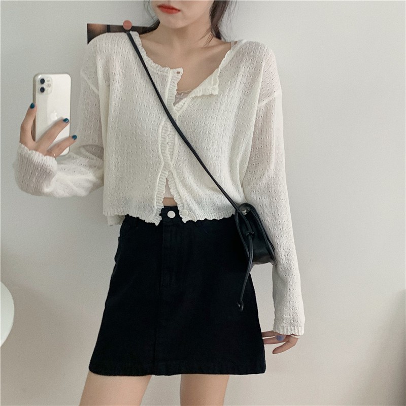 ÁO KHOÁC LEN MỎNG CARDIGAN GÀI NÚT PHOM LỬNG KL3MAU