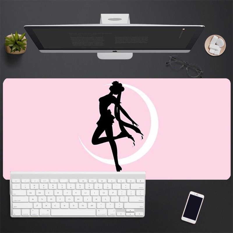 Sailor moon Tấm Lót Chuột Và Bàn Phím Máy Tính Dày Dặn Màu Hồng Họa Tiết Hoạt Hình Thủy Thủ Mặt Trăng