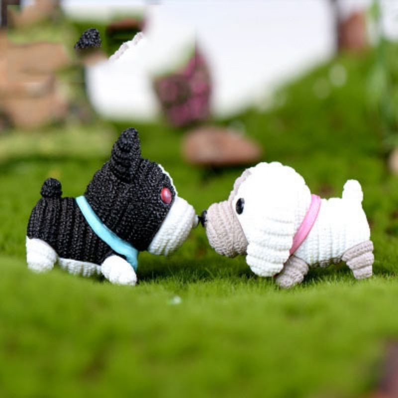 |FREESHIP| Phụ kiện Chó Giả Len- Phụ kiện trang trí cây xanh để bàn làm việc, mô hình trang trí cho bể cá,tiểu cảnh